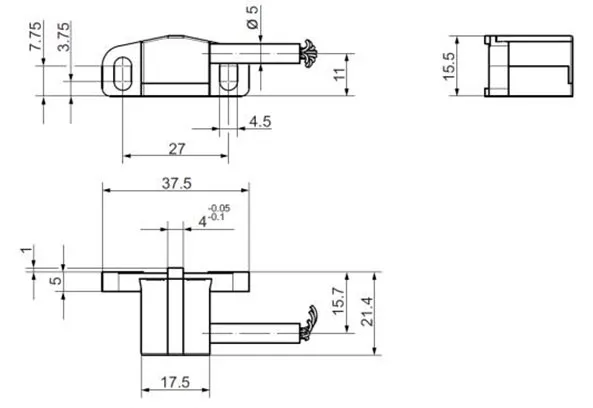 Боковой вывод (правый) (мм)