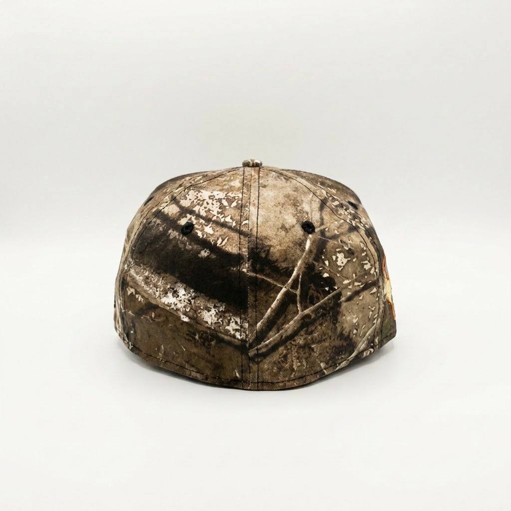 Оптовая продажа с кастомным логотипом, кепки Fitted с полным древесным камуфляжем, из дышащей саржи, 6 панелей, прямой козырек, для охоты, кемпинга, спортивных фанатов и оптовых брендовых партий