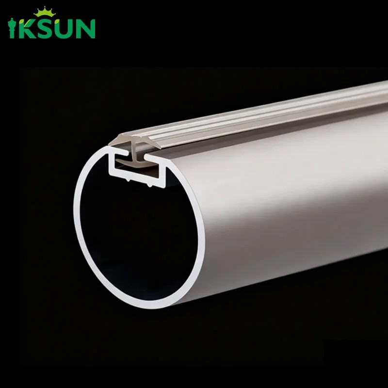 Алюминиевый одинарный карниз для штор – серебристый, современный, круглый, римский