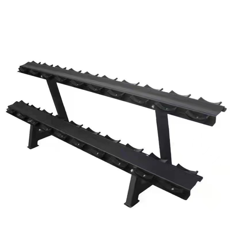 Трехъярусная стойка для гантелей: порядочное размещение множества комплектов гантелей