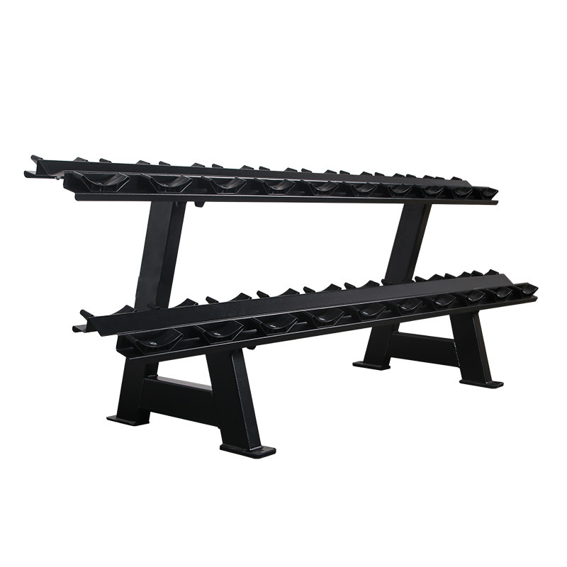 Трехъярусная стойка для гантелей: порядочное размещение множества комплектов гантелей