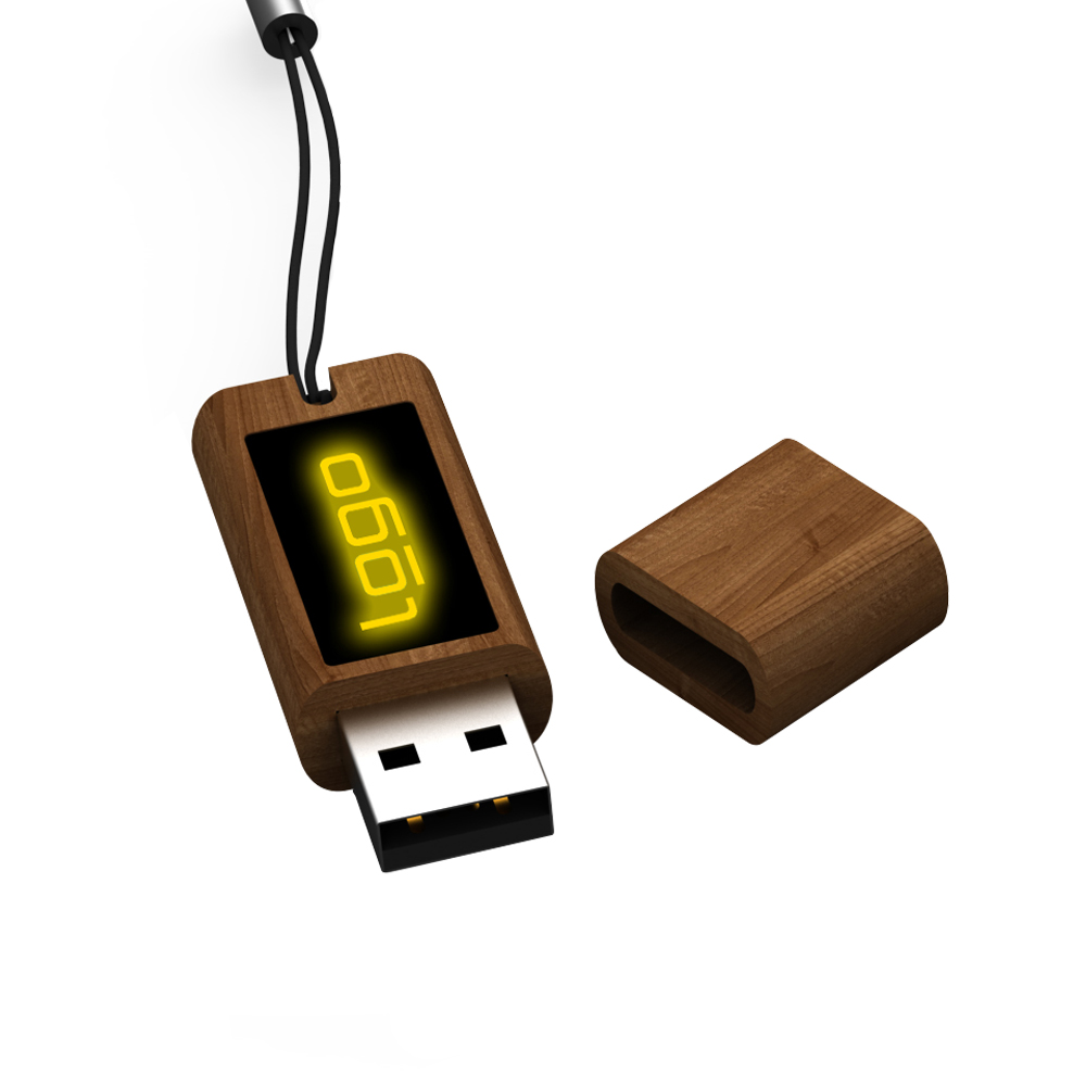 Экологичный деревянный USB‑флеш‑накопитель с по...