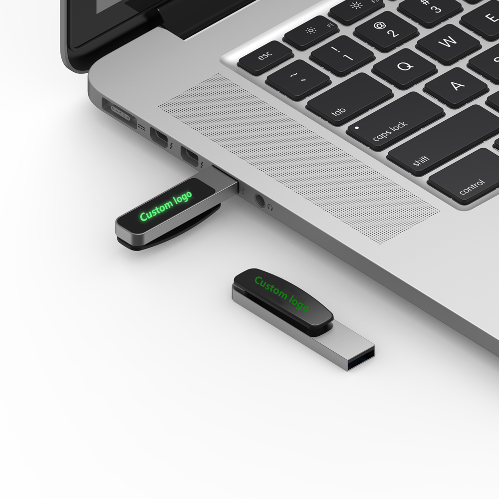 Светодиодный светящийся USB-накопитель VAST, персонализированный индивидуальный логотип, бизнес-флешка большой емкости для торгов, выставка USB-накопителей