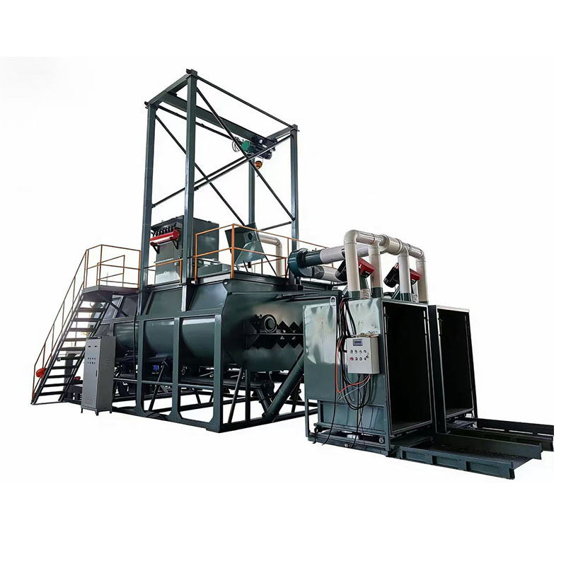 Горизонтальный двухвальный смеситель для сухих порошков объемом 44 кубических метра