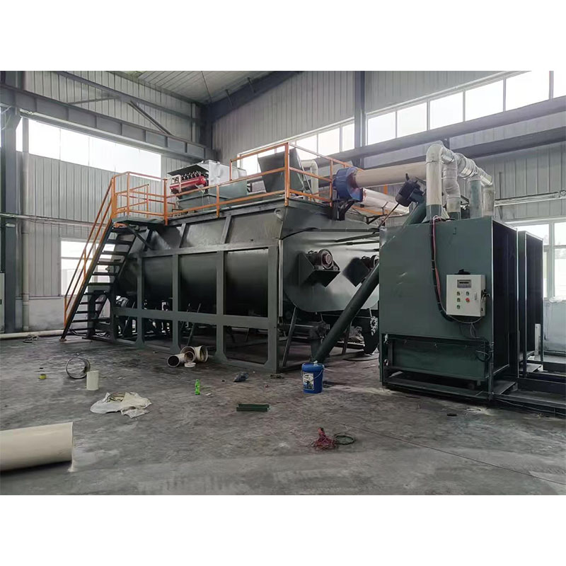 Горизонтальный двухвальный смеситель для сухих порошков объемом 44 кубических метра