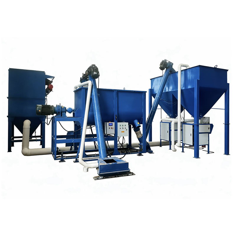 Интегрированная горизонтальная производственная линия для смешивания сухих строительных смесей