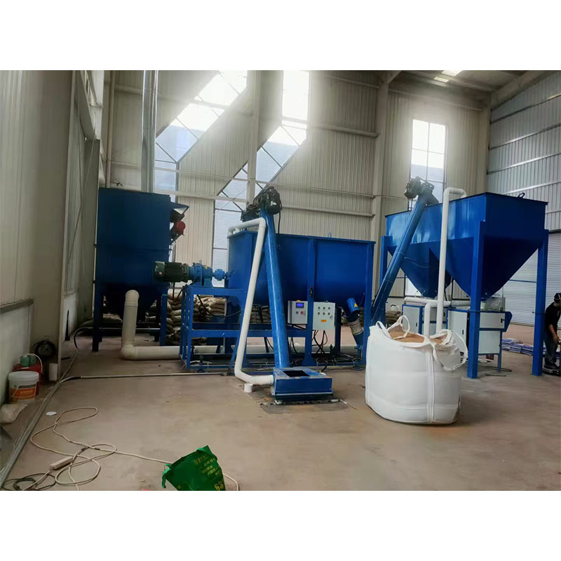 Интегрированная горизонтальная производственная линия для смешивания сухих строительных смесей