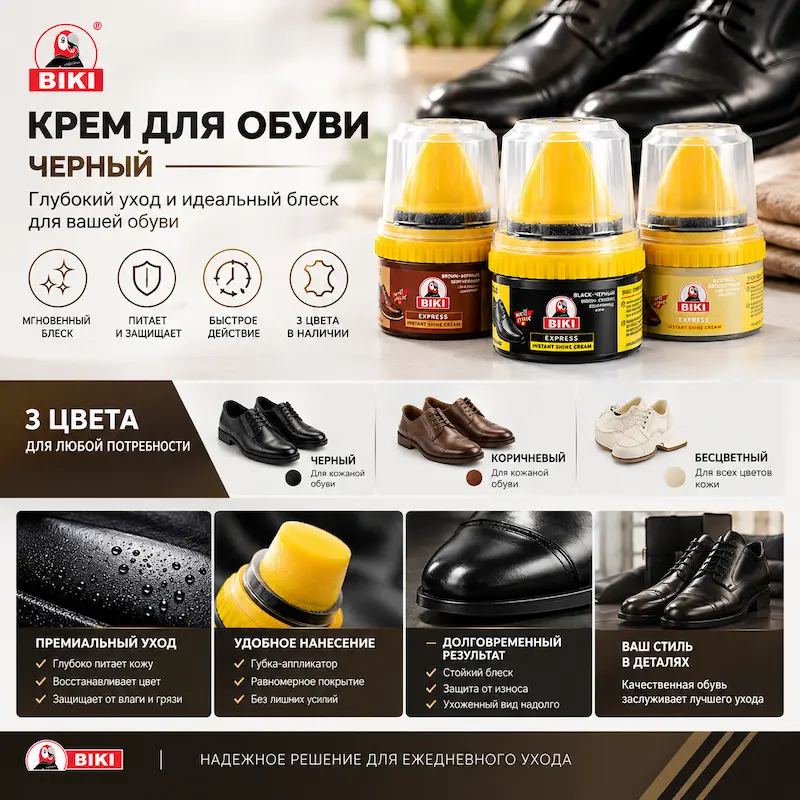 Как выбрать черное средство для полировки обуви?