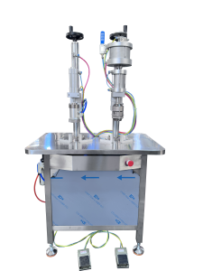 машина для розлива аэрозолей с использованием бутанового газа