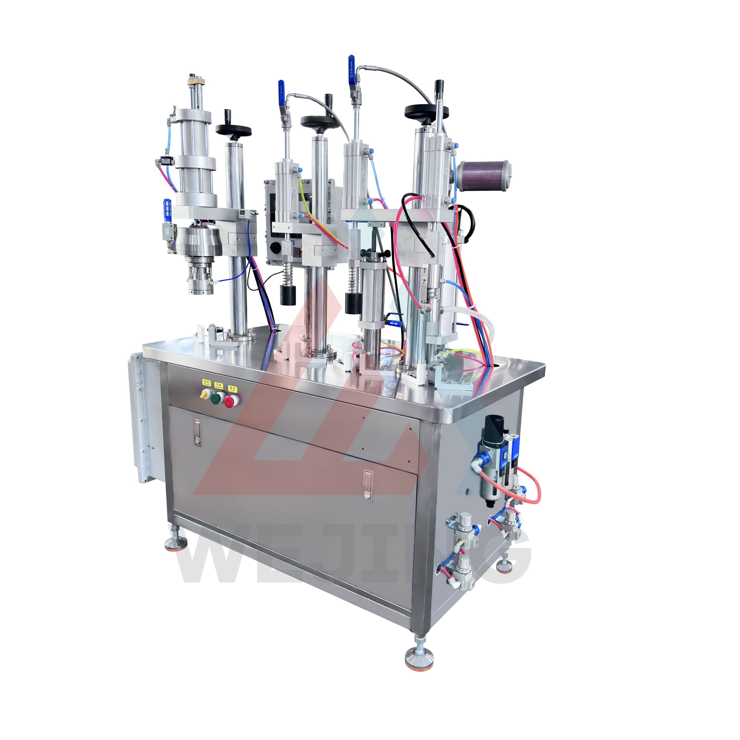 WJHZ-350 — это полуавтоматическая машина для наполнения аэрозольных баллончиков с использованием технологии BOV