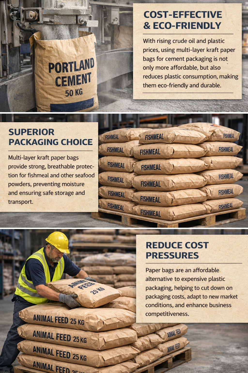 Многослойные крафт-мешки для промышленной упаковки: экономичное решение при росте цен на пластик