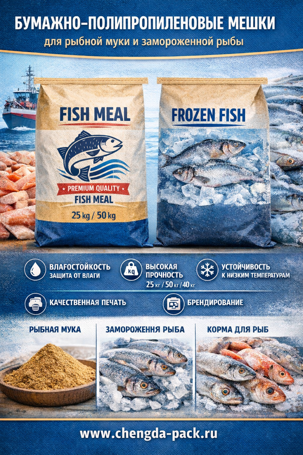 PP PAPER LAMINATED BAG FOR FROZEN FISH AND MEAL