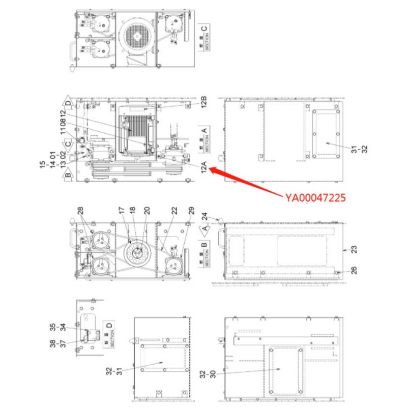 Оригинальный подшипник YA00047225 для экскаватора Хитачи EX1900E-6LD