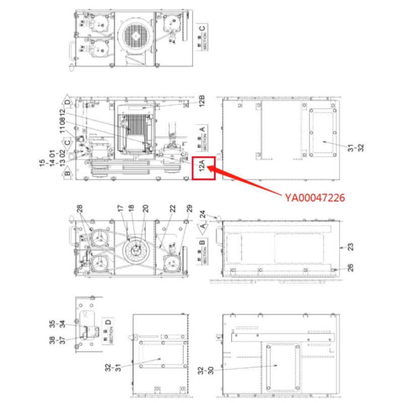 Оригинальный подшипник YA00047226 для экскаватора Хитачи EX1900E-6LD