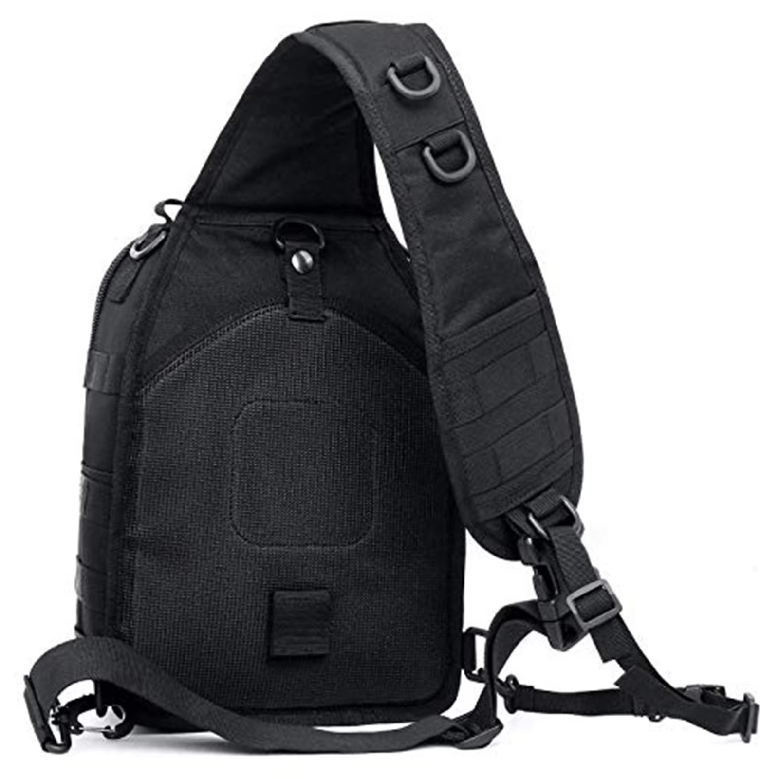 Черный тактический односпальный рюкзак с системой MOLLE