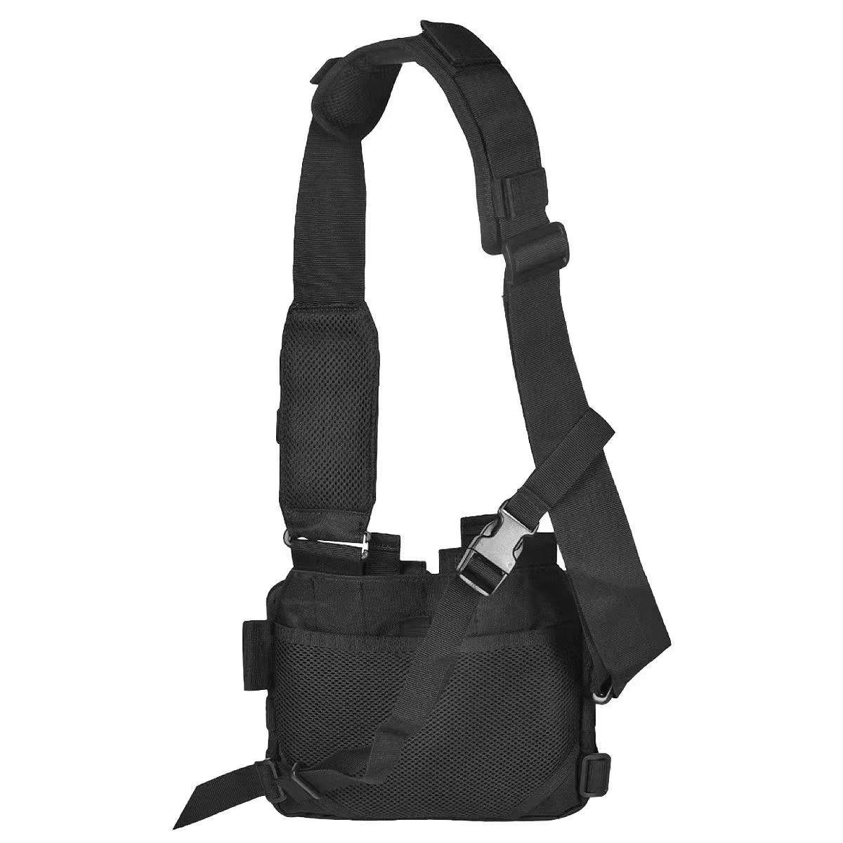 Чёрный многофункциональный тактический односпальный рюкзак-сумка