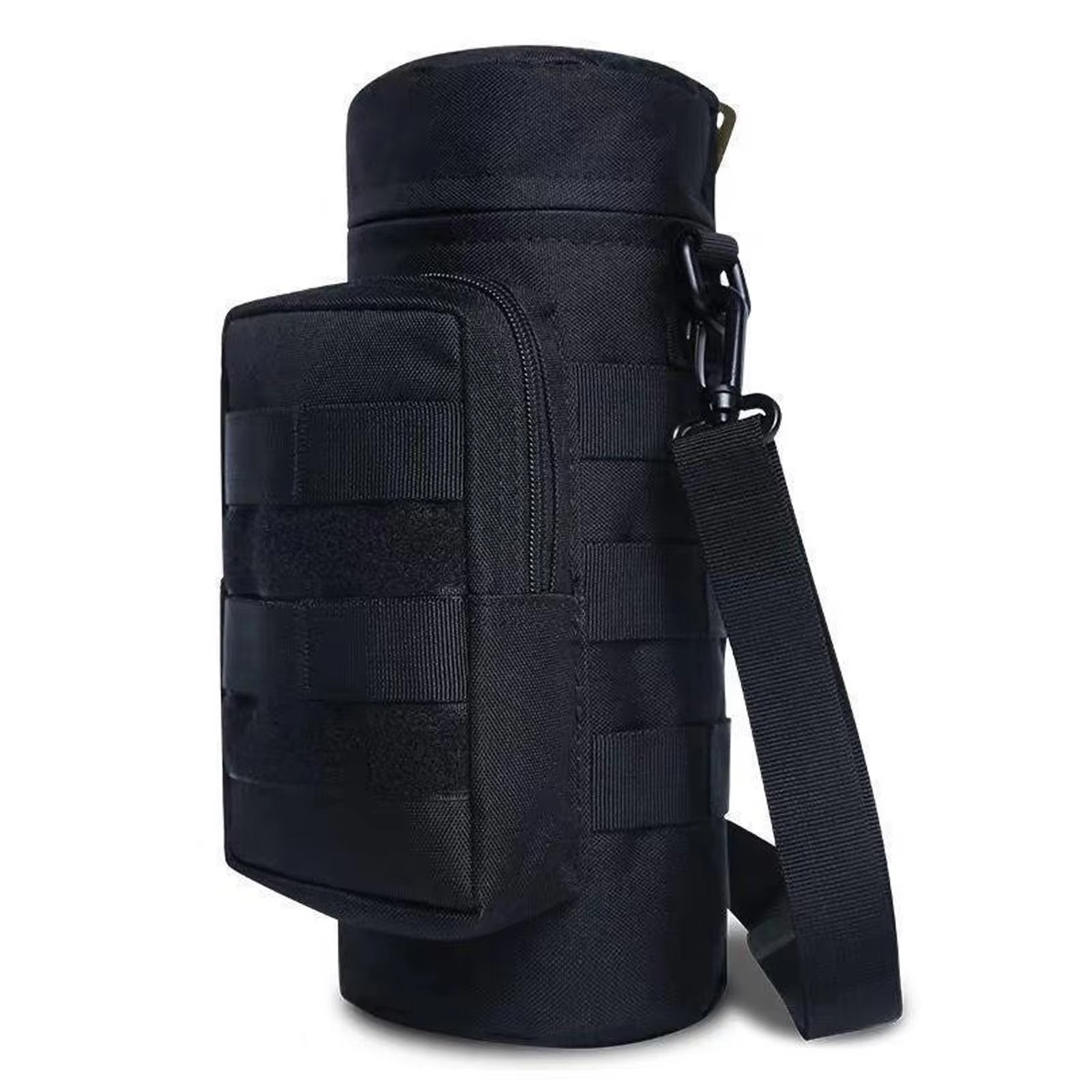 Тактический цилиндрический чехол для фляги/канте́йнера — 2 варианта (чёрный, хаки)