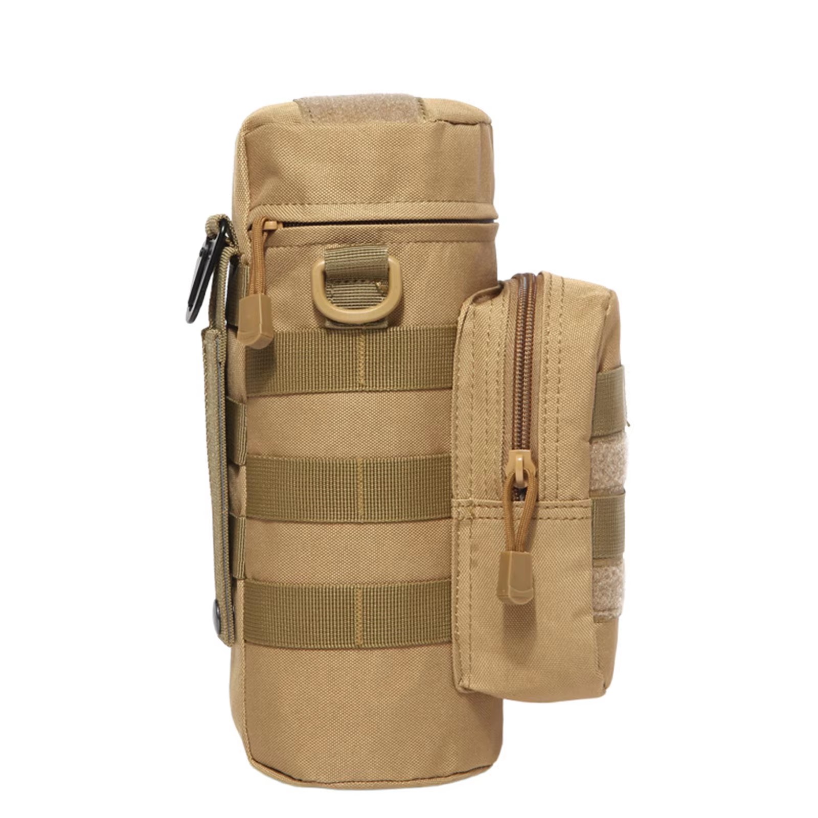 Тактический цилиндрический чехол для фляги/канте́йнера — 2 варианта (чёрный, хаки)