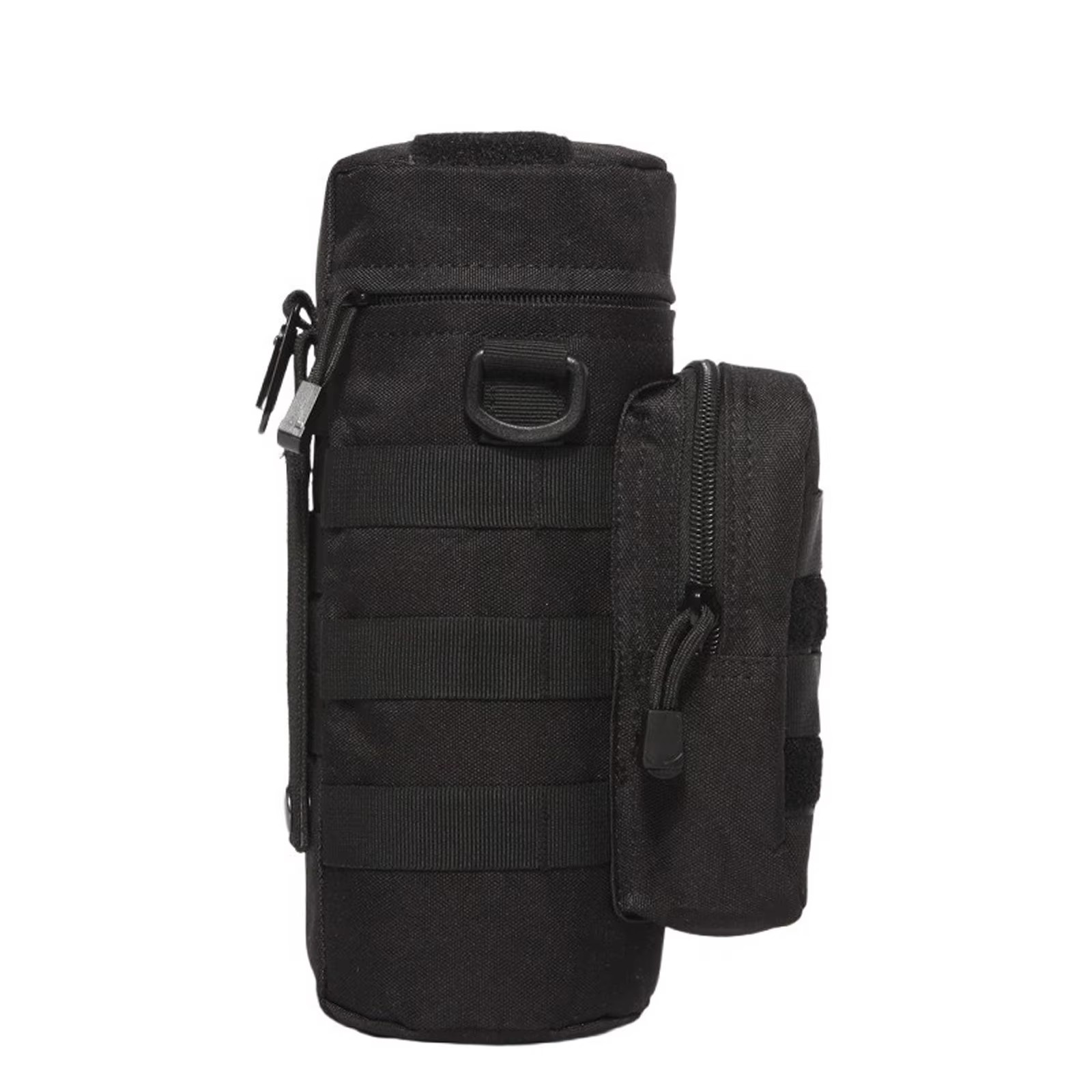 Тактический цилиндрический чехол для фляги/канте́йнера — 2 варианта (чёрный, хаки)