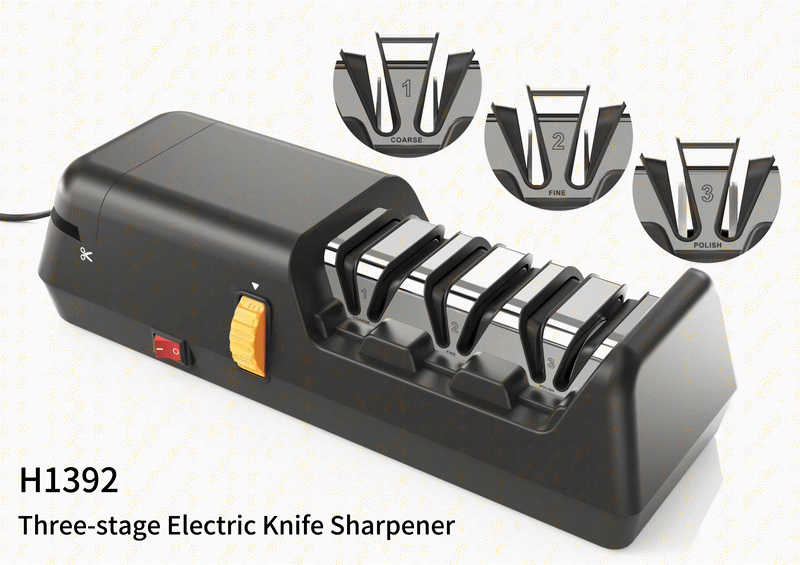 Кухонные ножи затупились? Сложно подобрать подходящую точилку для разных типов ножей? Компания Hiamea официально анонсировала свою новую электрическую точилку для ножей — H1392 ! Благодаря уникальому в отрасли решению для заточки в любых условиях, она предлагает новый эффективный вариант обслуживания ножей на кухнях отелей, профессиональных ресторанов и в домашних условиях. Новинка 2026 года, модель H1392, оснащена двухкомпонентной алмазной заточной головкой и увеличенным шлифовальным кругом : алмазный круг совместим с 6 типами распространенных ножей, таких как кухонные ножи и ножницы, а шлифовальный круг, на 20% больший, чем у большинства аналогичных моделей, позволяет преодолевать ограничения, связанные с различными сценариями использования — от кухонных ножей и ножей с зубчатым лезвием до топоров и садовых ножниц. Одна машина может удовлетворить потребности в заточке самых разных инструментов как на кухне, так и на открытом воздухе. Регулировка угла заточки в диапазоне 12°-22° является ключевым фактором для профессионального использования , точно подбирая угол заточки для различных типов ножей, таких как ножи западного стиля и азиатские кухонные ножи, предотвращая повреждения от неправильной заточки. Для интенсивного коммерческого использования трехступенчатая система заточки H1392 обеспечивает « быстрое затупление » : грубая заточка для исправления затупившихся лезвий , тонкая заточка для совершенствования кромки и полировка для повышения остроты — три шага для восстановления ножа до состояния «как новый» . Он идеально подходит для работы в условиях высокой интенсивности; благодаря таким деталям, как магнитный контейнер для сбора чипсов и нескользящий силиконовый коврик, он сочетает в себе эффективность и простоту использования, идеально удовлетворяя потребности гостиничных кухонь в условиях частой работы. Станет ли этот новый продукт, сочетающий в себе «многофункциональную адаптивность, профессиональную полировку и удобный дизайн», новым стандартом ухода за ножами на профессиональных кухнях? Будем ждать его официального запуска !33