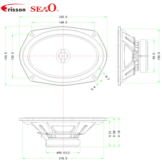 Коаксиальные динамики SEAO (заводские), 6×9 дюймов — Автозвук, 40 Вт, 2-полосные коаксиальные автомобильные динамики