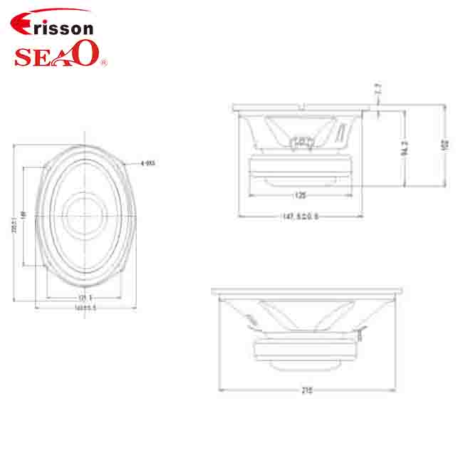 Коаксиальный динамик 6×9 4 Ом 200 Вт от производителя для автодвери