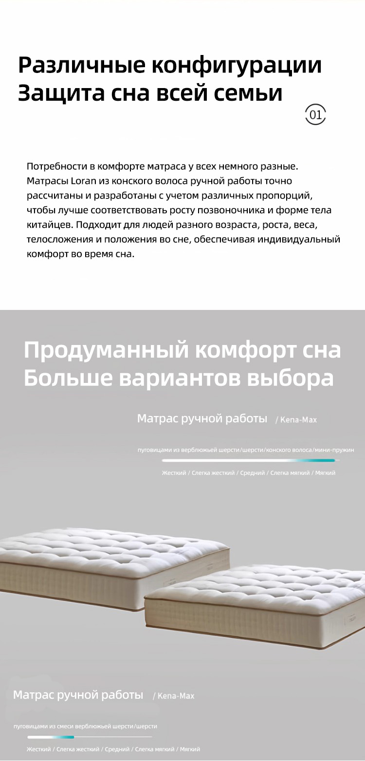 Матрас из шерсти хвоща, процесс изготовления без использования клея, независимая двухслойная пружина в пакетиках, натуральная пряжка ручной работы на заказ