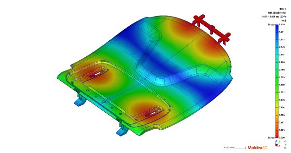 Решение от Xin Xiang: Полный цикл контроля от истока до верификации Когда проект зашел в тупик, нам представили компанию Xin Xiang Technology. Их технический подход, особенно их «Комплексное решение для продукта» (Complete Product Solution) для сложных пластиковых деталей, сразу же произвел впечатление. Сила Xin Xiang заключается в дальновидных технологических инвестициях и строгих процессах контроля качества: Предварительное моделирование течения расплава для прогнозирования рисков и точного контроля коробления: Xin Xiang интегрирует передовое программное обеспечение для CAE-анализа MoldEX3D на самой ранней стадии каждого проекта для проведения всестороннего анализа течения расплава в форме. Это выходит за рамки простого анализа заполнения и включает в себя полное моделирование процесса «Заполнение + Уплотнение + Коробление». Визуально прогнозируя поведение потока расплавленного пластика, неравномерную усадку при охлаждении и потенциальное коробление, которое может возникнуть, Xin Xiang может выявлять и решать потенциальные проблемы уже на этапе первоначального проектирования пресс-формы. Для нас это означало, что риски коробления изделия были сведены к минимуму еще до изготовления оснастки, что радикально сократило количество пробных отливок и сократило цикл разработки. Эта способность была продемонстрирована при разработке монтажного кронштейна, где Xin Xiang использовала анализ течения расплава для детального изучения времени заполнения, температуры фронта потока, линий сварки, давления заполнения, максимальной объемной усадки при уплотнении и общего смещения из-за коробления как для основной части, так и для защелок, гарантируя соответствие продукта всем спецификациям. Инновационная, нетрадиционная конструкция пресс-формы для преодоления сложной геометрии: Столкнувшись с проблемой глубоких ребер и нестандартных поднутрений в наших компонентах сиденья, техническая команда Xin Xiang продемонстрировала исключительную инновационность. Они не ограничиваются традиционными решениями, а создают продуманные, нетрадиционные конструкции пресс-форм на основе результатов CAE-моделирования и конкретных особенностей продукта. Например, в другом случае, связанном с верхней крышкой рулевой колонки автомобиля со сложными поднутрениями, затруднявшими извлечение, Xin Xiang успешно решила проблему, применив «механизм подъёмника с большим углом наклона». Такой подход, ориентированный на адаптацию конструкции под конкретную сложную геометрию, гарантирует, что пресс-форма точно воспроизводит дизайн изделия, предотвращает дефекты, вызванные ограничениями пресс-формы, и повышает вероятность успеха с первой пробной отливки. Контрольно-измерительная оснастка UCF для интерьера/экстерьера для обеспечения точности сборки: Контроль качества Xin Xiang распространяется не только на производственный процесс, но и на финальную стадию сборки. Они используют комбинированные контрольно-измерительные приборы UCF (Unit Check Fixture) для интерьера и экстерьера для проведения сборки и проверки продуктов. Эти профессиональные приборы имитируют реальные условия сборки, позволяя проводить строгий контроль размеров пластиковых деталей, геометрических допусков и точности подгонки. Это обеспечивает нам надежную гарантию качества, гарантируя, что каждая деталь, поставленная Xin Xiang, идеально сочетается с другими компонентами автомобиля, предотвращая доработки или простои на сборочной линии из-за несоответствия размеров. Xin Xiang явно включает «Проверку продукта» в свои услуги «под ключ», а в демонстрации оборудования упоминаются высокотехнологичные измерительные инструменты, такие как КИМ (координатно-измерительные машины), что дополнительно подтверждает ее возможности в области контроля качества.