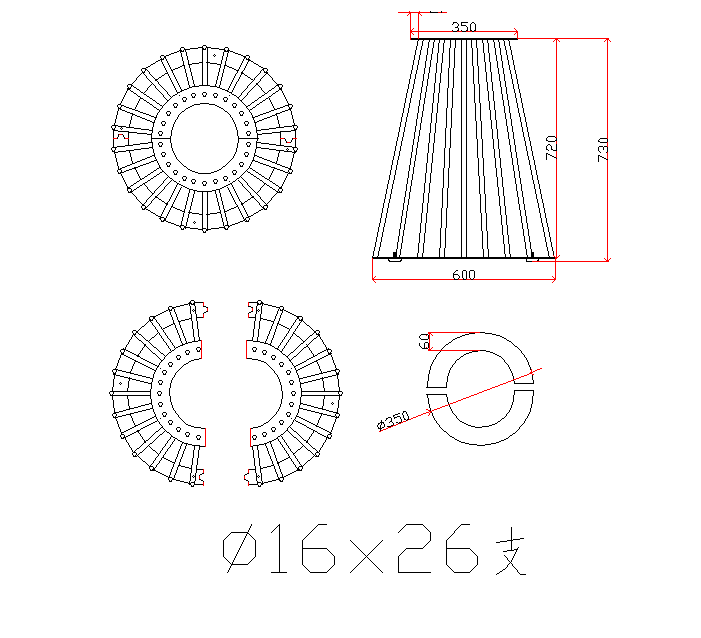 Halfmoon metal table base