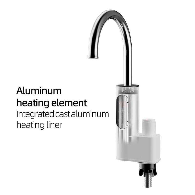 благодаря мощности 300-400 Вт ! Новейший интеллектуальный термостатический смеситель мгновенного нагрева оснащен литым алюминиевым нагревательным элементом и инверторной технологией