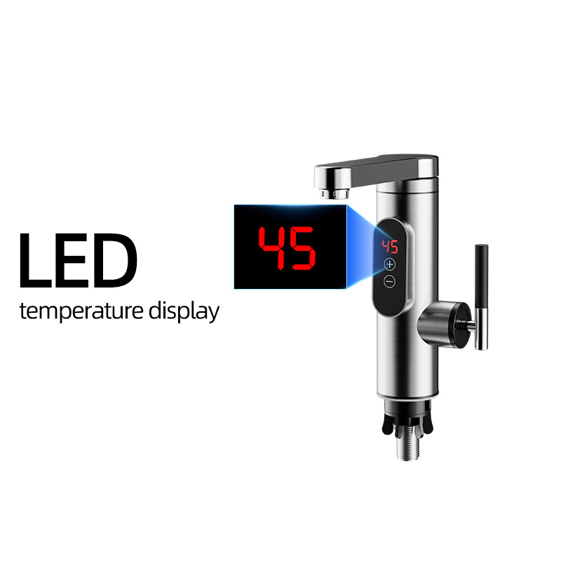 Электрический водонагреватель для ванной комнаты с защитой от ожогов, модернизированный , с мгновенным нагревом, изготовлен из нержавеющей стали 304, обеспечивает быстрый нагрев воды и подходит для использования как с горячей, так и с холодной водой.