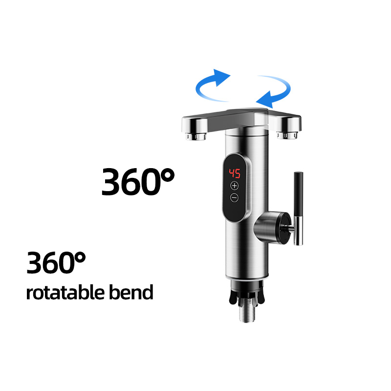 Электрический водонагреватель для ванной комнаты с защитой от ожогов, модернизированный , с мгновенным нагревом, изготовлен из нержавеющей стали 304, обеспечивает быстрый нагрев воды и подходит для использования как с горячей, так и с холодной водой.