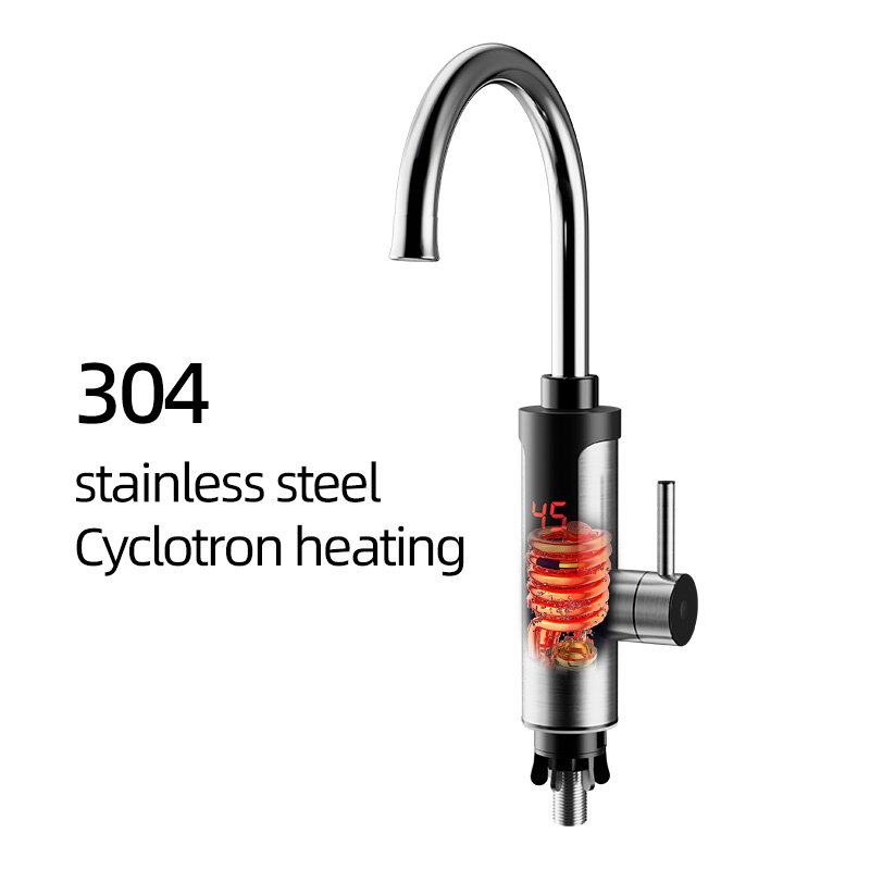 Электрический водонагреватель из нержавеющей стали 304 с мгновенным нагревом за 3 секунды, кухонный водонагреватель, бытовой водонагреватель для горячей и холодной воды, быстронагревающийся кран для ванной комнаты, не требует установки, кран для умывальника.