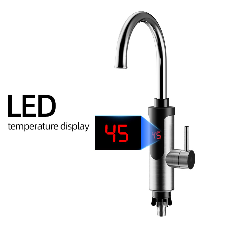 Электрический водонагреватель из нержавеющей стали 304 с мгновенным нагревом за 3 секунды, кухонный водонагреватель, бытовой водонагреватель для горячей и холодной воды, быстронагревающийся кран для ванной комнаты, не требует установки, кран для умывальника.