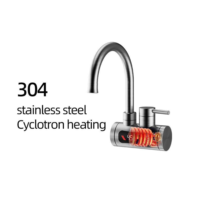 Электрический водонагреватель из нержавеющей стали оснащен мощной системой быстрого нагрева мощностью 3300 Вт , интеллектуальным чипом и светодиодным цифровым дисплеем, разработанным специально для семей, предъявляющих высокие требования к экономии горячей воды и комфорту при мытье