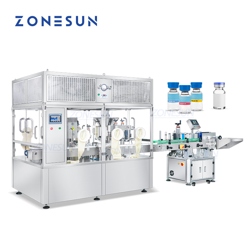 Линия розлива, укупорки и этикетирования пенициллиновых флаконов