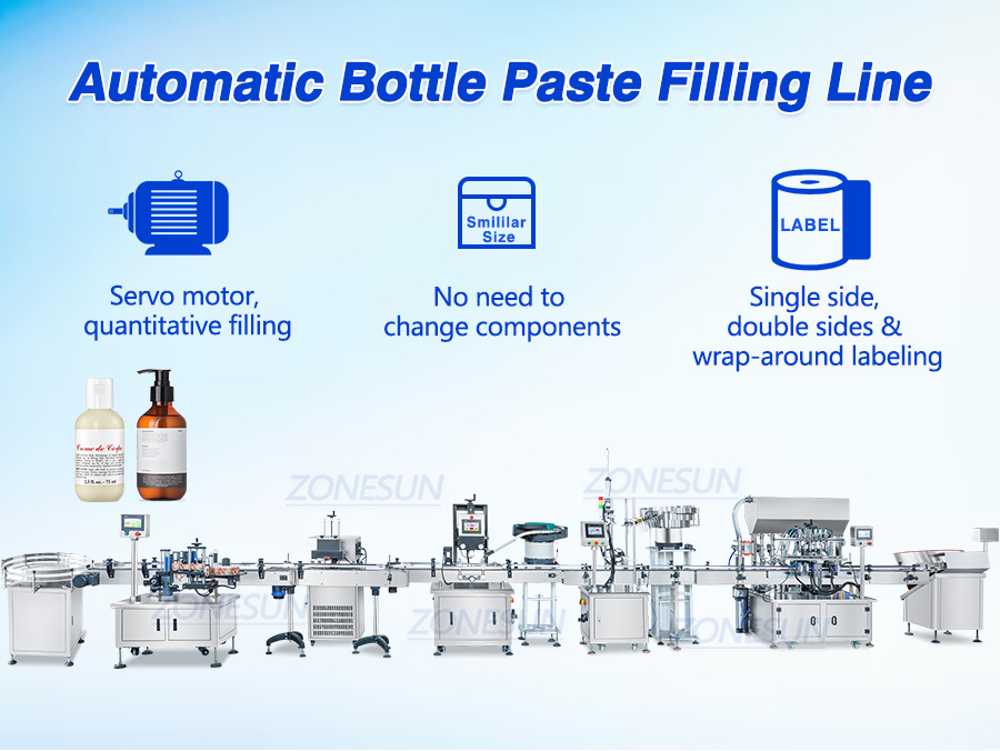 Линия розлива укупорки и этикетировщик шампуня