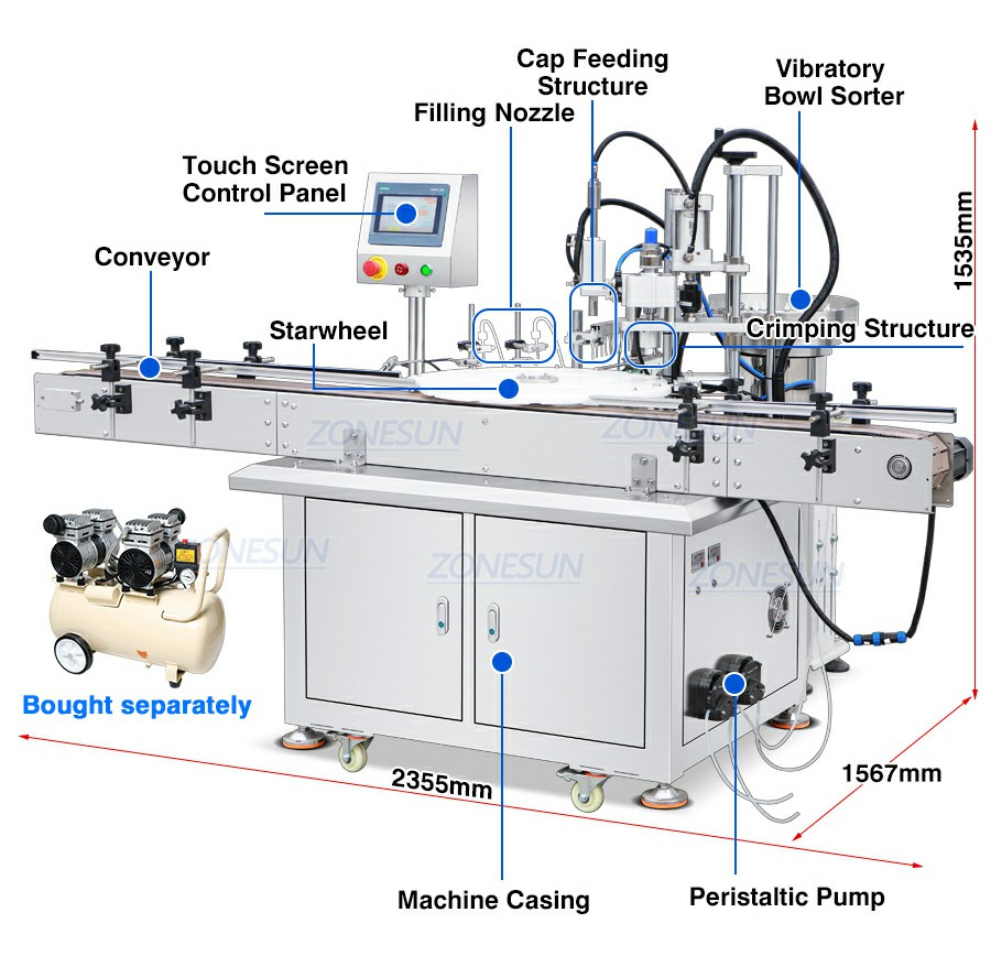 Машина для розлива и укупорки спреев для полости рта