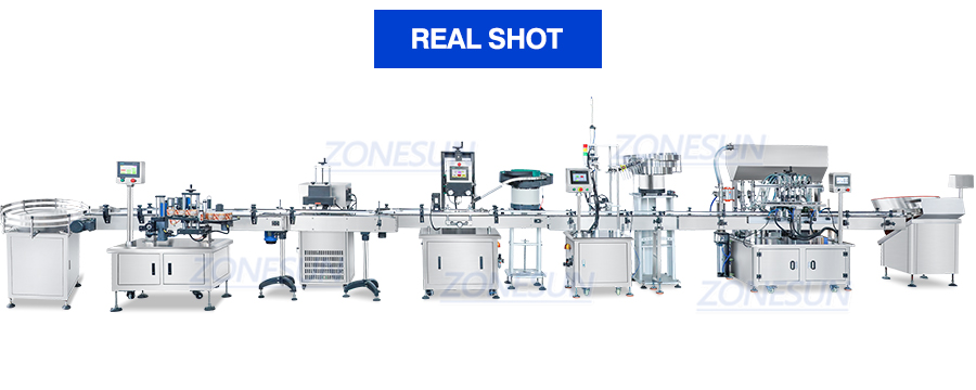 автоматическая линия розлива укупорки и этикетировщик шампуня