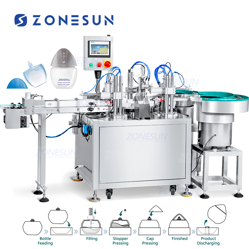 Автоматические Фасовочно-укупорочные машины для капель в нос и глаза ZONESUN ZS-AFC6F