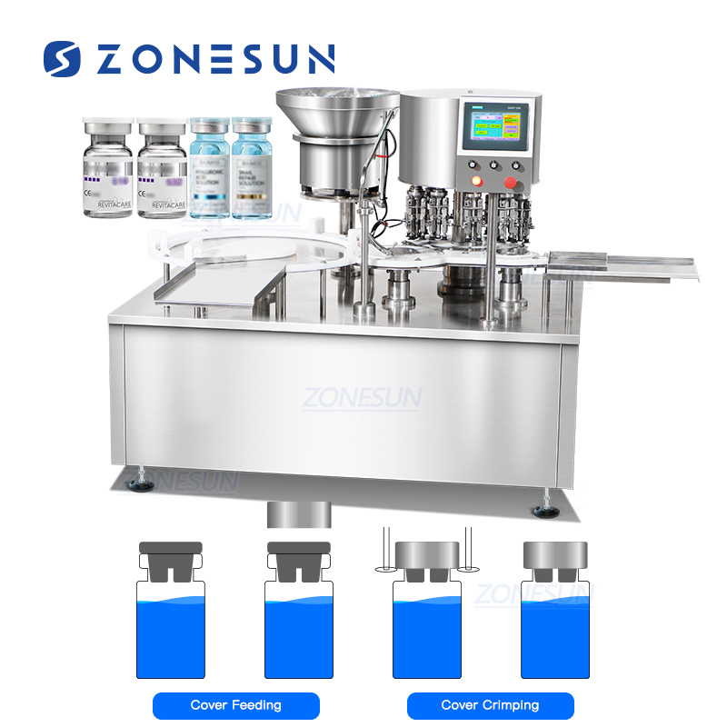 Автоматическая машина укупорки виал с подачей крышек и обжимом ZONESUN ZS-YG100