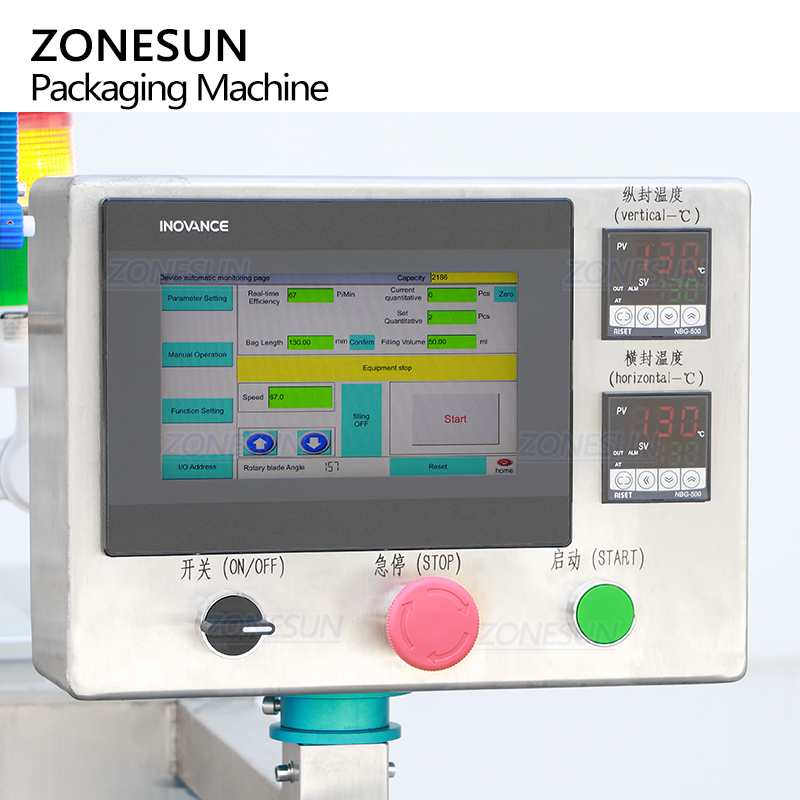 Автоматический VFFS фасовщик для упаковки кремов в пакеты с сервошестеренным насосом для лосьонов и кремовых средств ZONESUN ZS-FP220E