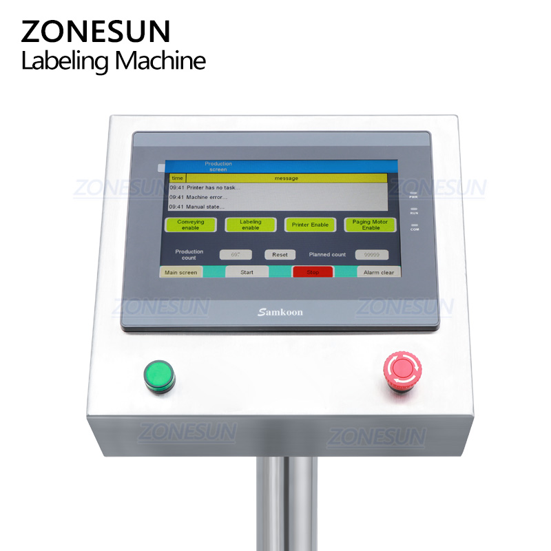 Этикетировщик пакетов автоматический с верхней наклейкой, пагинатором и онлайн-печатью для пакетов и карт ZONESUN ZS-TB163PO