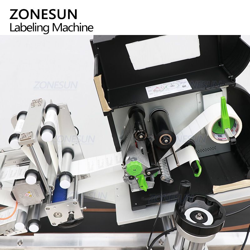 Этикетировщик пакетов автоматический с верхней наклейкой, пагинатором и онлайн-печатью для пакетов и карт ZONESUN ZS-TB163PO