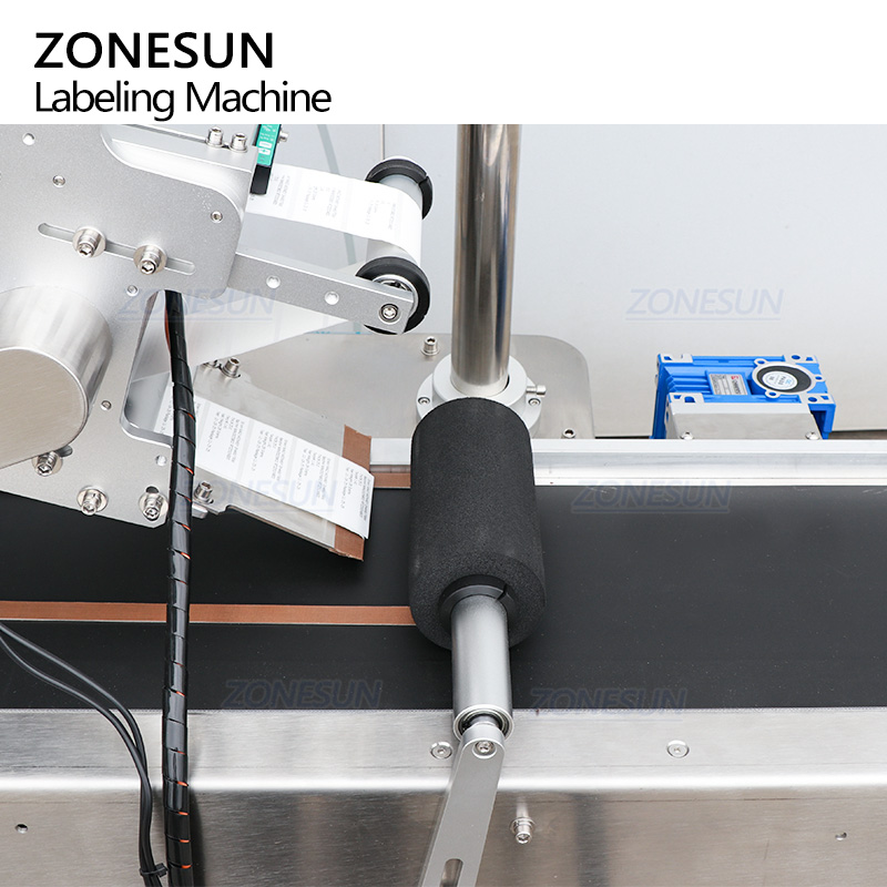 Этикетировщик пакетов автоматический с верхней наклейкой, пагинатором и онлайн-печатью для пакетов и карт ZONESUN ZS-TB163PO