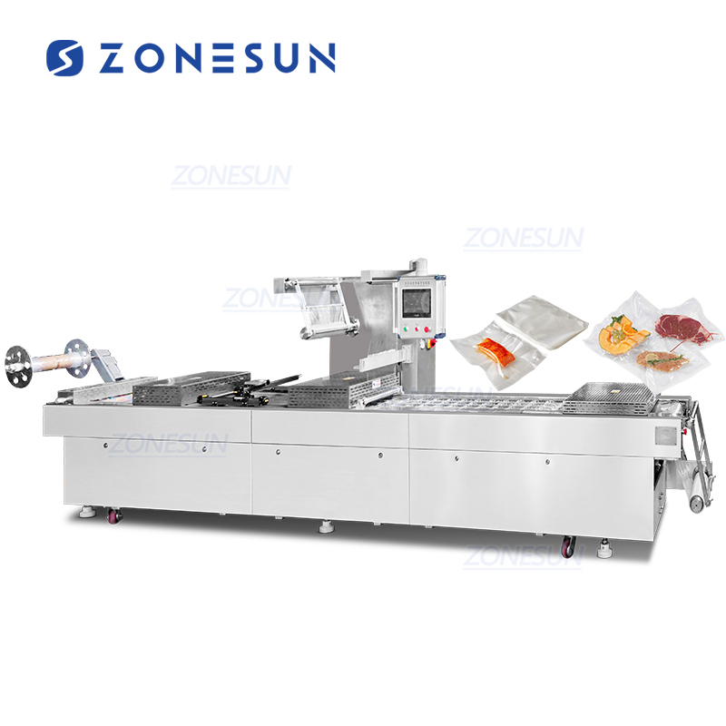 Автоматическая термоформовочная вакуумная машина с сервоприводом для упаковки продуктов для сыра и стейков ZONESUN ZS-VPK420