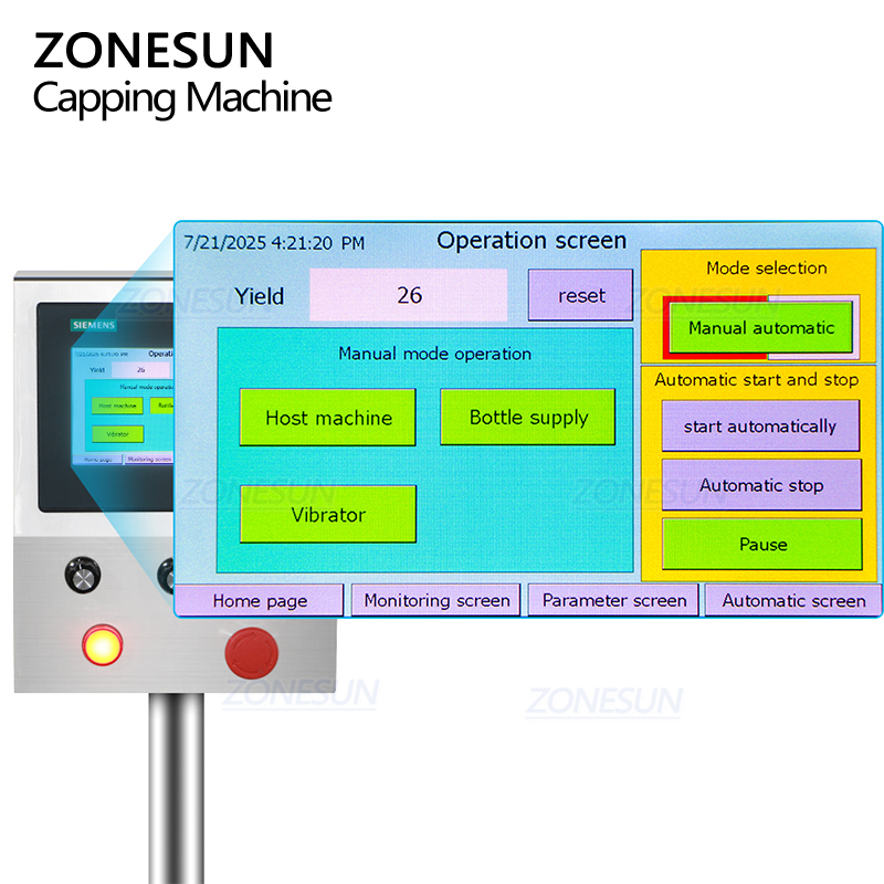 Автоматическая машина укупорки виал с подачей крышек и обжимом ZONESUN ZS-YG100