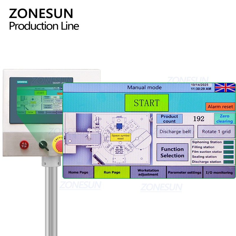 Линия розлива и упаковки одноразовых ложек для меда с автоматическим разливом и запайкой ZONESUN ZS-AFCL10