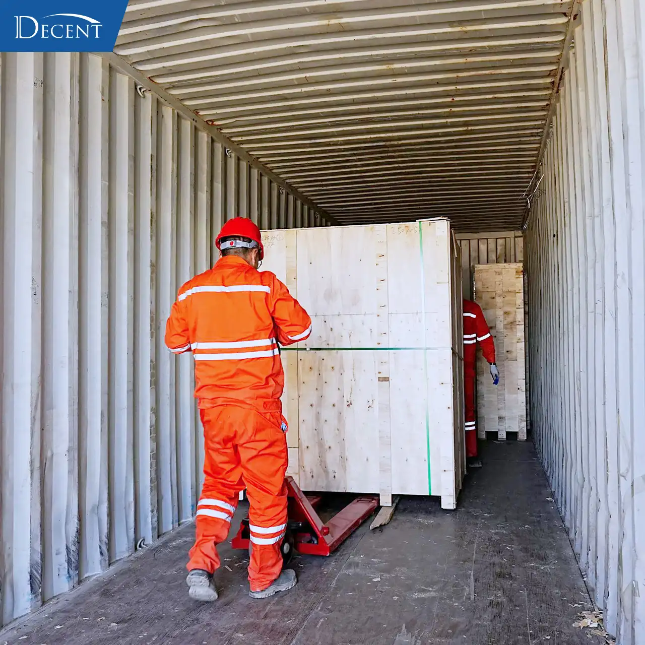 Qingdao Decent Group Workers Loading Equipment into Container Lab at Kyrgyzstan Site